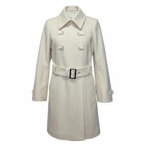 Guess Wollmischung Elfenbein Gürtel Zweireiher Trenchcoat Jacke Damen S - Bild 1 von 6