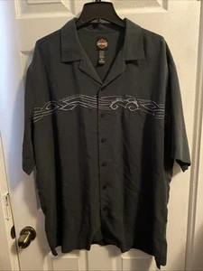 Vintage Harley Davidson Hawaii Herren Hemd mit Knopfleiste Größe XL Schwarz Kurzarm - Bild 1 von 17