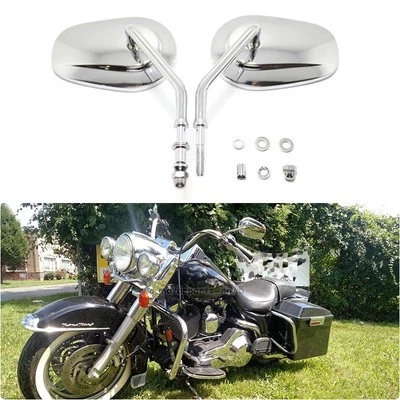 Espejos retrovisores cónicos cromados para Harley Touring Cruiser Road King 1994-2017 Foto 1 de 4