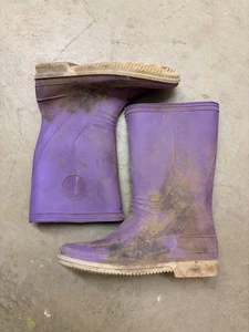 Alte Gummistiefel vom Bauernhof Stallstiefel violett / lila Mädchen Damen 40 41 - Bild 1 von 8