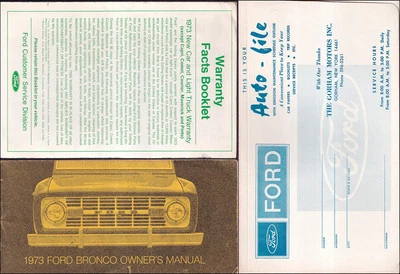 1973 Ford Bronco руководство пользователя с конвертом и гарантией оригинальный новый из старых запасов - Изображение 1 из 4