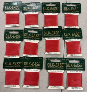 12 Offray Silk Ease Embroidery Ribbon Cards 235 Poppy 2mm Wide 84 Yards New - Picture 1 of 7