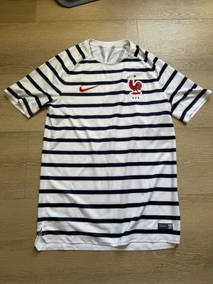 Camiseta/camisa listrada Nike masculina França pré-jogo 2018-19 tamanho médio - Imagem 1 de 3