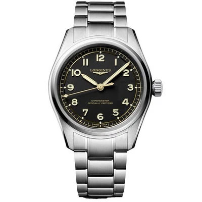 New Longines Spirit Pilot 39mm Black Dial Steel Men's Watch L38094536 - Image 1 of 3