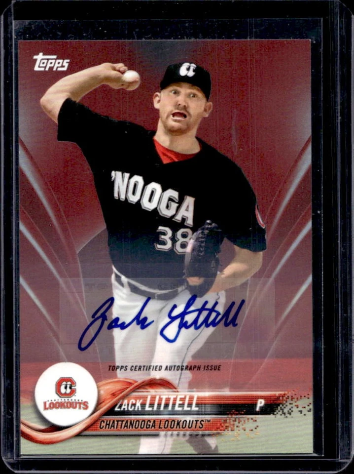2018 Topps Pro Debut Zack Littell Auto Red Rookie RC #5/10 - Image 1 of 2