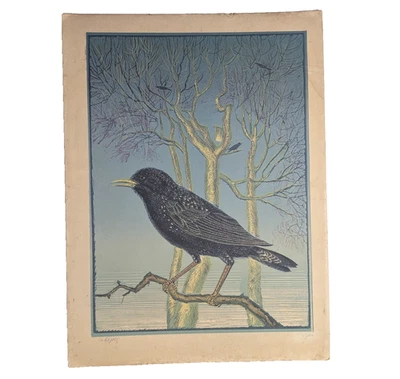 1984 Linocut / Woodcut Poster - Propaganda Soviet - Socialism Realism 30x40 cm - Image 1 of 4