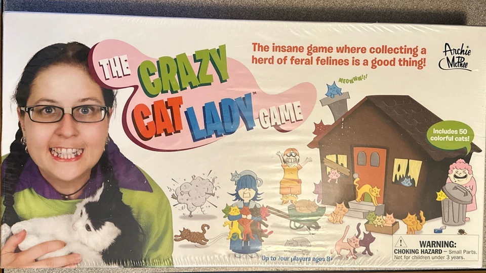 The Crazy Cat Lady Board Game Archie McPhee Accoutrements Ages 8+ NEW SEALED - Image 1 of 1