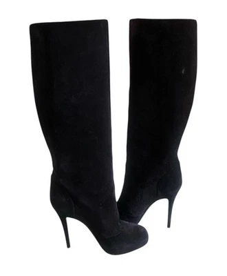 Botas negras Vera Wang de gamuza lavanda tacón alto talla 9,5 M Foto 1 de 4