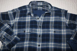 Polo Ralph Lauren 2XB BIG Shirt Flannel BLUE Plaid Lined Button Shacket Pockets - Picture 1 of 8