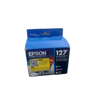 Epson 127 XL(3-Pack)High-Yield Ink Cartridges Cyan/Magenta/Yellow (EXP. 06/2025 - Picture 1 of 4