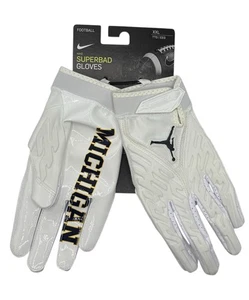 Guanti da calcio Jordan Superbad 6.0 Michigan Wolverines da uomo 2XL Nike Jumpman - Foto 1 di 9