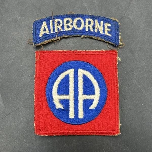 Original WW2 U.S. Army 82nd Airborne Division Two Piece Shoulder Patch & Tab - Picture 1 of 6
