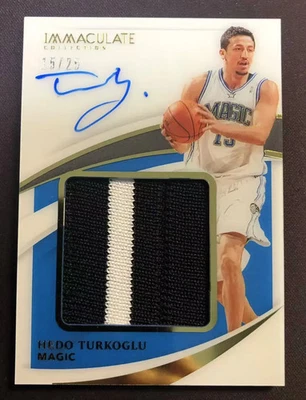 2020-21 Panini Immaculate Collection Auto Patch Hedo Turkoglu 15/25 Magic KM091 - Image 1 of 4