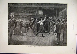 Original alter antiker Druck 1890 Pferdeshow Sieger Ehren Jubeln Fine Art - Bild 1 von 1