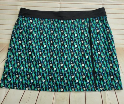 Callaway Womens Sz XL Green Black Hummingbird Print Skirt Skort - Image 1 of 4