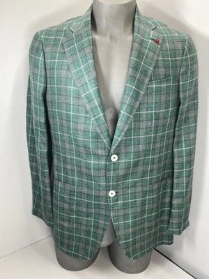 Chaqueta deportiva Isaia Napoli para hombre verde talla 48 abrigo blazer a cuadros Domenico Foto 1 de 4