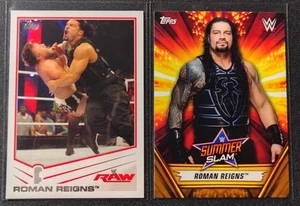 Roman Reigns Lot - 2013 Topps WWE Rookie Card + 2019 SummerSlam Bronze Parallel - Picture 1 of 5