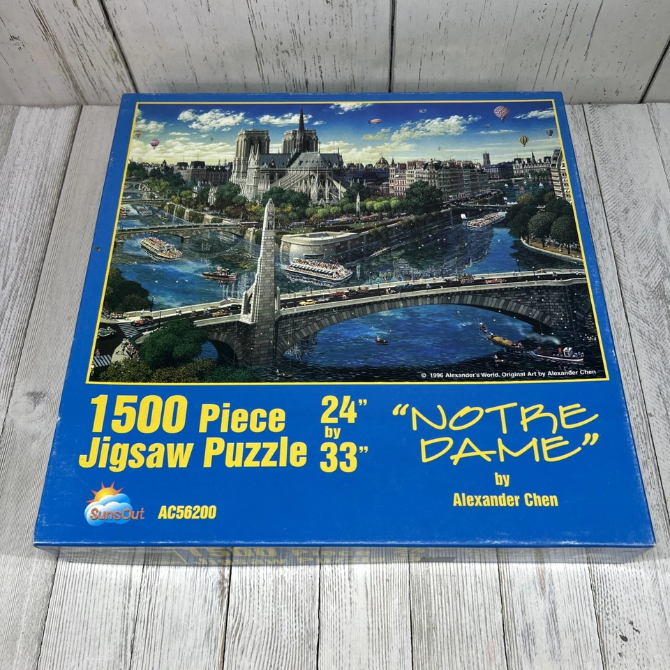 Vintage SunsOut "Notre Dame" by Alexander Chen 1500 Piece Jigsaw Puzzle - Image 1 of 4
