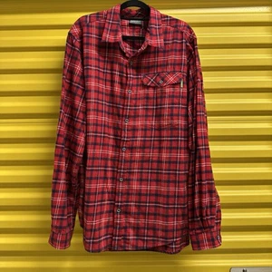 Kathmandu Mens Shirt Plaid Checked Flannel Red Layering Hiking Size 2XL XXL - Picture 1 of 6
