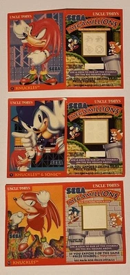 Vintage Uncle Tobys SEGA MEGAMILLIONS Collector Card 8 9 10 1995 Sonic Knuckles - image 1 of 4