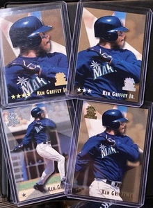 (4) KEN GRIFFEY JR-(4) VARIATIONS-1, 2, 3 & 4 STARS-GOLD-SILVER-1999 Topps STARS - Picture 1 of 9