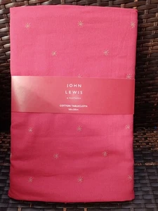 John Lewis Embroidered Scatter Star Cotton Tablecloth, 250cm x 160cm, Red - Picture 1 of 4