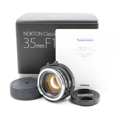 Voigtlander Nokton Classic 35mm f1.4 II VM Lens Leica M Mount Black w/ Caps NEW - Image 1 of 4