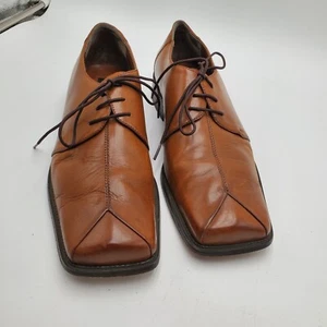 Stacy Adams Lace Up Dress Shoes Men's Size 10M Square Toe Brown Leather - Picture 1 of 11