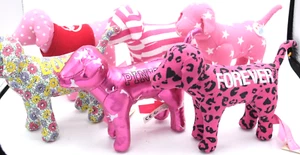 Victoria's Secret Pink Forever Puppies Plush Dog Metallic Stripe Star Dot Lot 7 - Picture 1 of 4