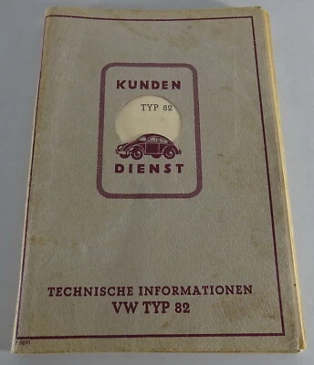 Manual de Taller Tipo VW 82 Cubo + 82 E Escarabajo, Original Stand 04/1944 - Imagen 1 de 4