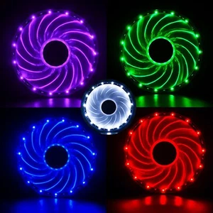 1 Pcs 120mm 15 LED PC CPU Computer Case Cooling Neon Quite Clear Fan Mod cooler - Picture 1 of 5