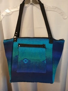 Neu Southwestern Sarape Satchel Schultertasche Handtasche blau Doppelgriff Tragetasche - Bild 1 von 10