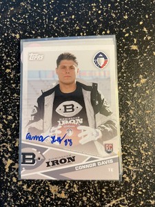 2019 Topps AAF Connor Davis On Card Auto Rookie Rc Stony Brook