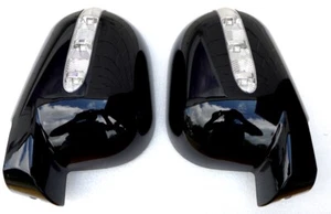Spiegel Kappen mit LED Blinker SCHWARZ Mercedes W163 BIS 2001 VOR MOPF - Picture 1 of 3
