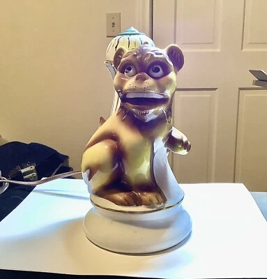 Vintage Foo Dog Porcelain Perfume Lamp Electric Night Light 8 Inch Figure Works - Image 1 of 4
