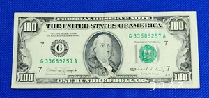 1990 $100 One Hundred Dollar Federal Reserve Legal Tender Banknote Bill (G) - Picture 1 of 2