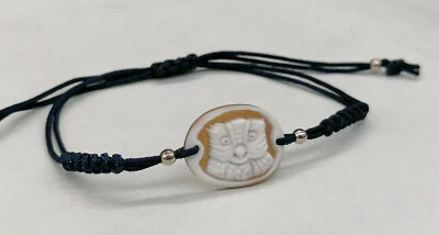 bracciale da uomo o donna vero cammeo portafortuna argento bianco 925 vero cameo - Immagine 1 di 4