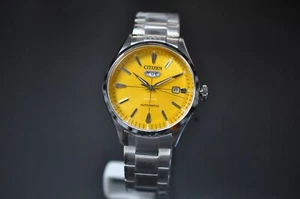 CITIZEN Automatic NH8391-51Z Yellow Dial Silver Stainless Steel Men Watch - Picture 1 of 15