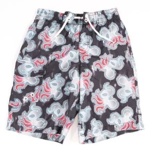 Op Boys Swim Shorts Black & Red With Abstract Print Size S - Picture 1 of 5