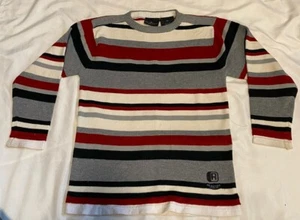 Kenneth Cole Reaction Logo Boy's Multicolored Stripe Sweater Size 6 Pullover - Picture 1 of 9