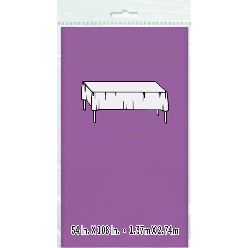 Violet Purple Rectangular Plastic Tablecloth Table Cloth 137cm X 274cm - image 1 of 1