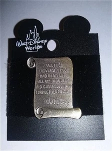 OLD Disney pin Walt Disney Scroll Quote All the adversity I've had in my Life... - Picture 1 of 1