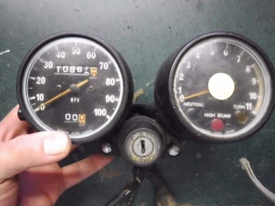 74 75 KAWASAKI F7 F 7 TACHOMETER TACH SPEEDOMETER SPEEDO GAUGE  25016-022 - Image 1 of 4