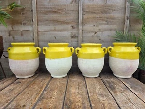 Rustic Hand Made Yellow Glazed Clay Terracotta French Style Confit Pot - Picture 1 of 10