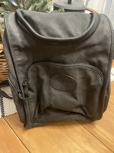 Portage Travel Gear Heavy Leather Backpack Bag  Black - Picture 1 of 11
