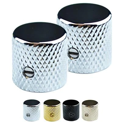 2 x Metal Telecaster Style Volume Tone Control Knob for Solid Shaft Pots - Image 1 of 2