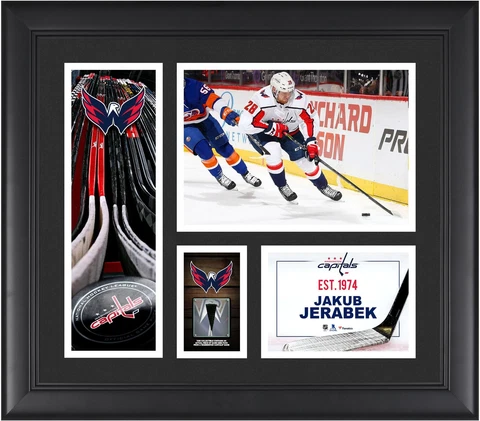 Jakub Jerabek Washington Capitals Framed 15x17 Collage & Piece of GU Puck Cover