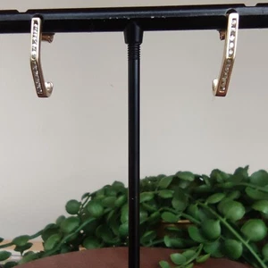 9ct Yellow Gold Earrings Half Hoop Pretty Classic Hoops Dangle Dangly Studs 9k - Picture 1 of 8