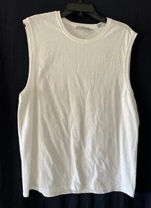 Nuevo con etiquetas tanque Vince blanco algodón envejecido talla L $125 - Imagen 1 de 8
