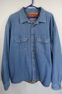 Vintage Arrow Shirt/Jacket Mens XXL Denim Fleece Lined Barn Work Coat Heavy - Picture 1 of 11